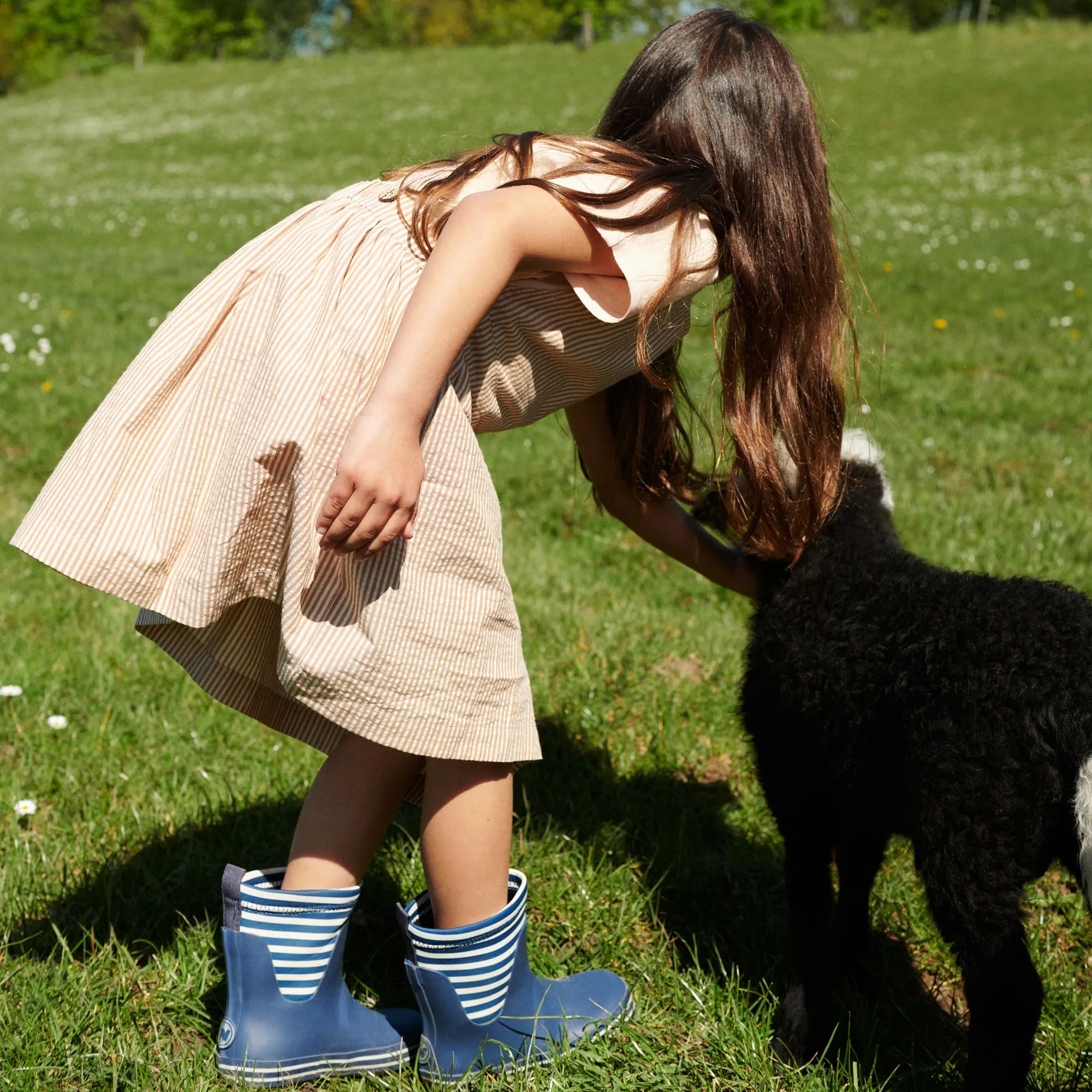 Pinafore Agnes - caramel stripe