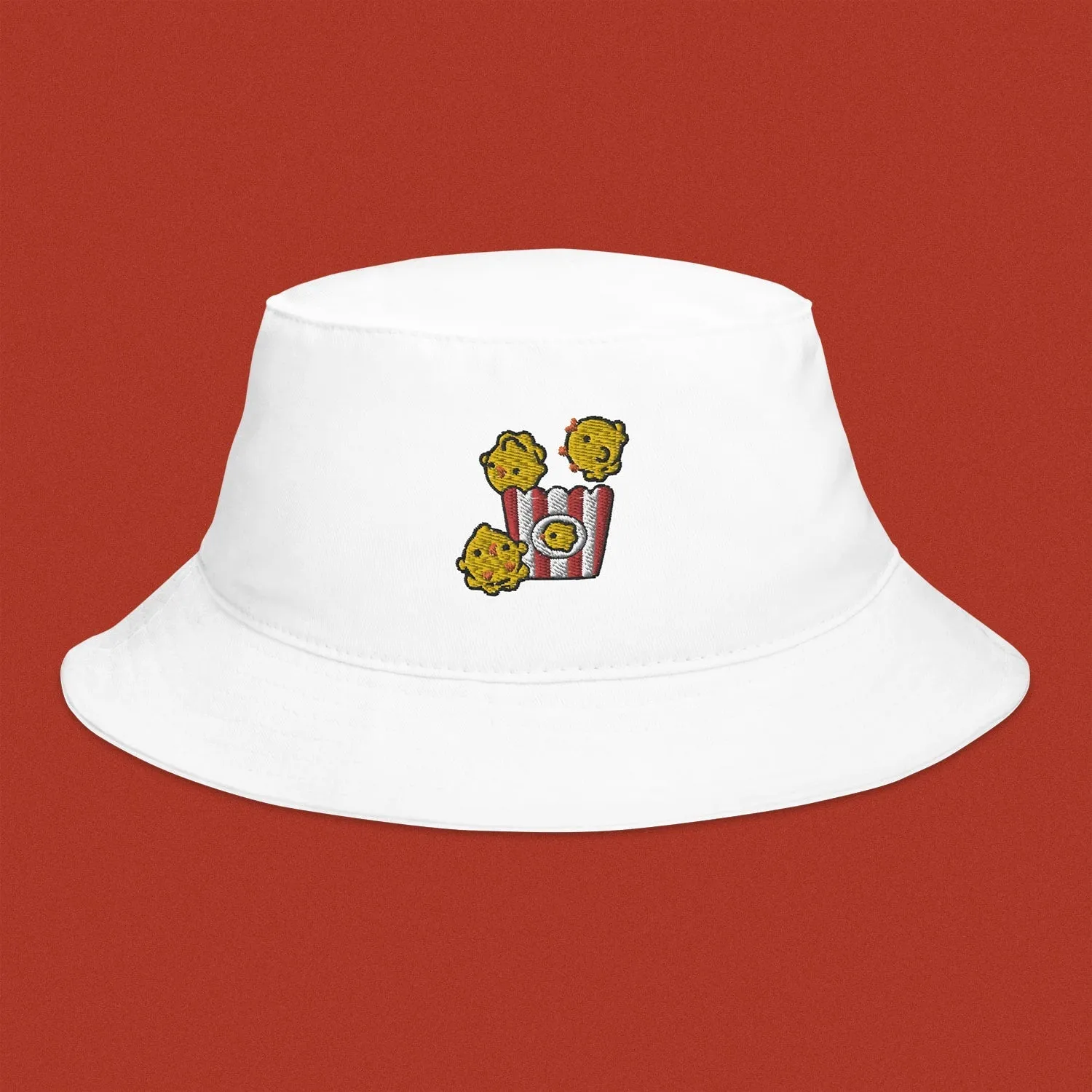 Popcorn Chicken Embroidered Bucket Hat