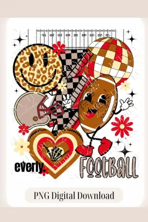 Retro Football Vibes Design PNG Download