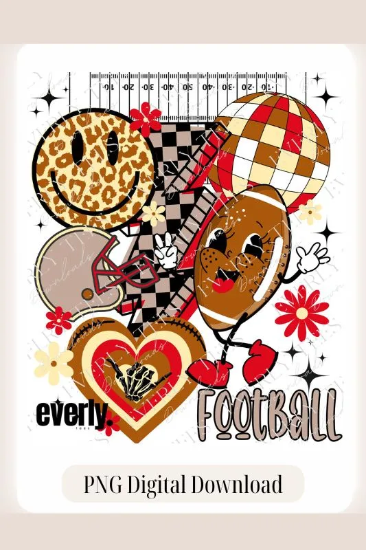 Retro Football Vibes Design PNG Download