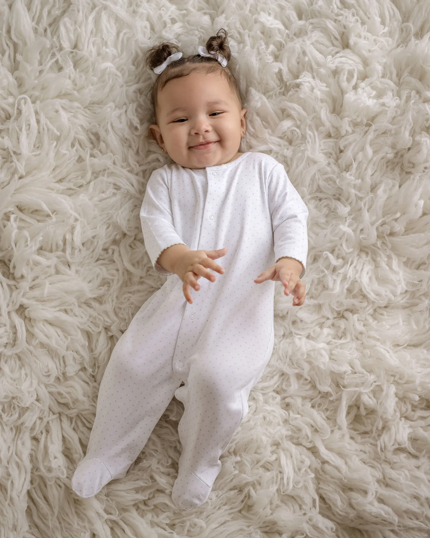 Sage Polka Dot Pima Footie