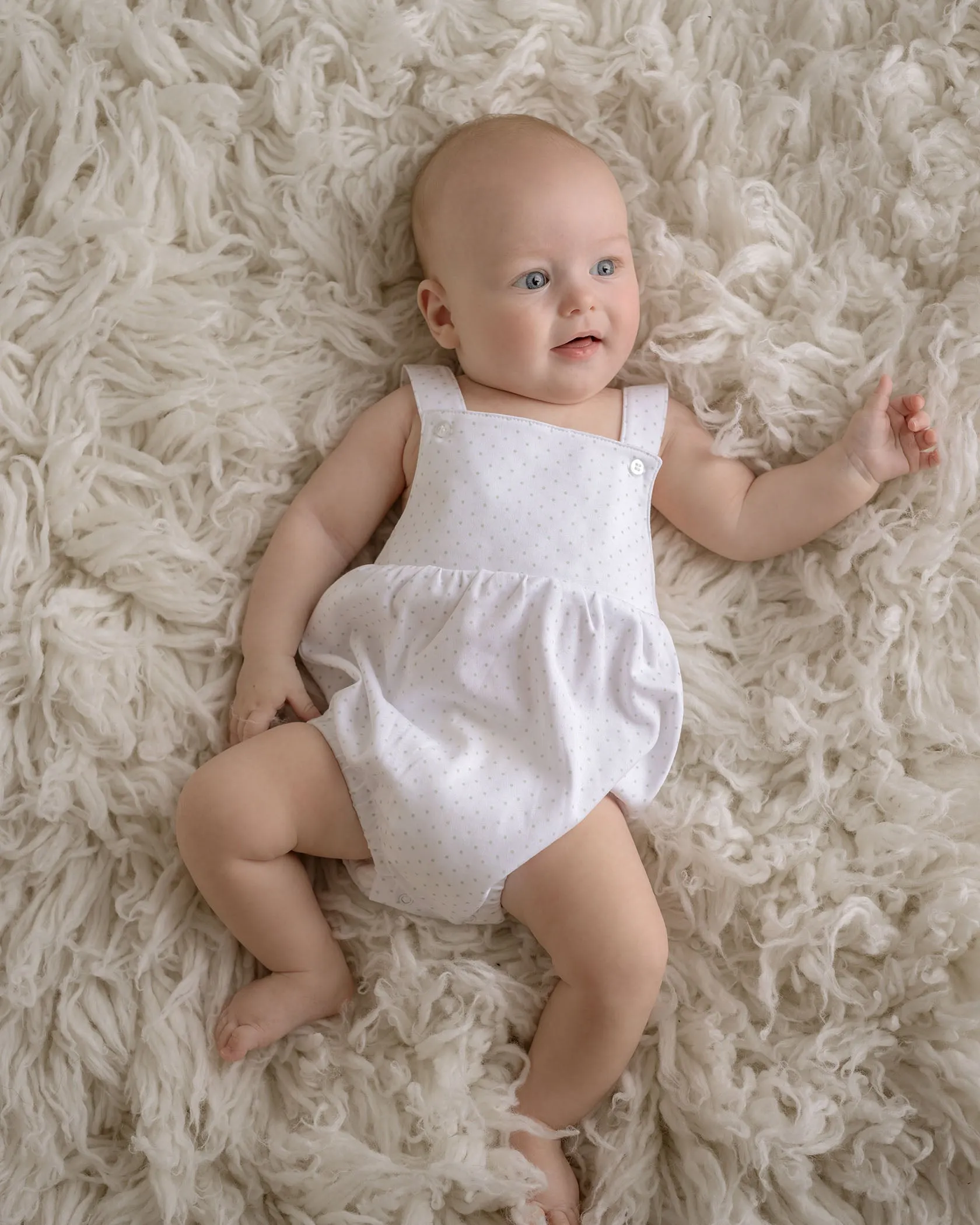 Sage Polka Dot Sleeveless Bubble