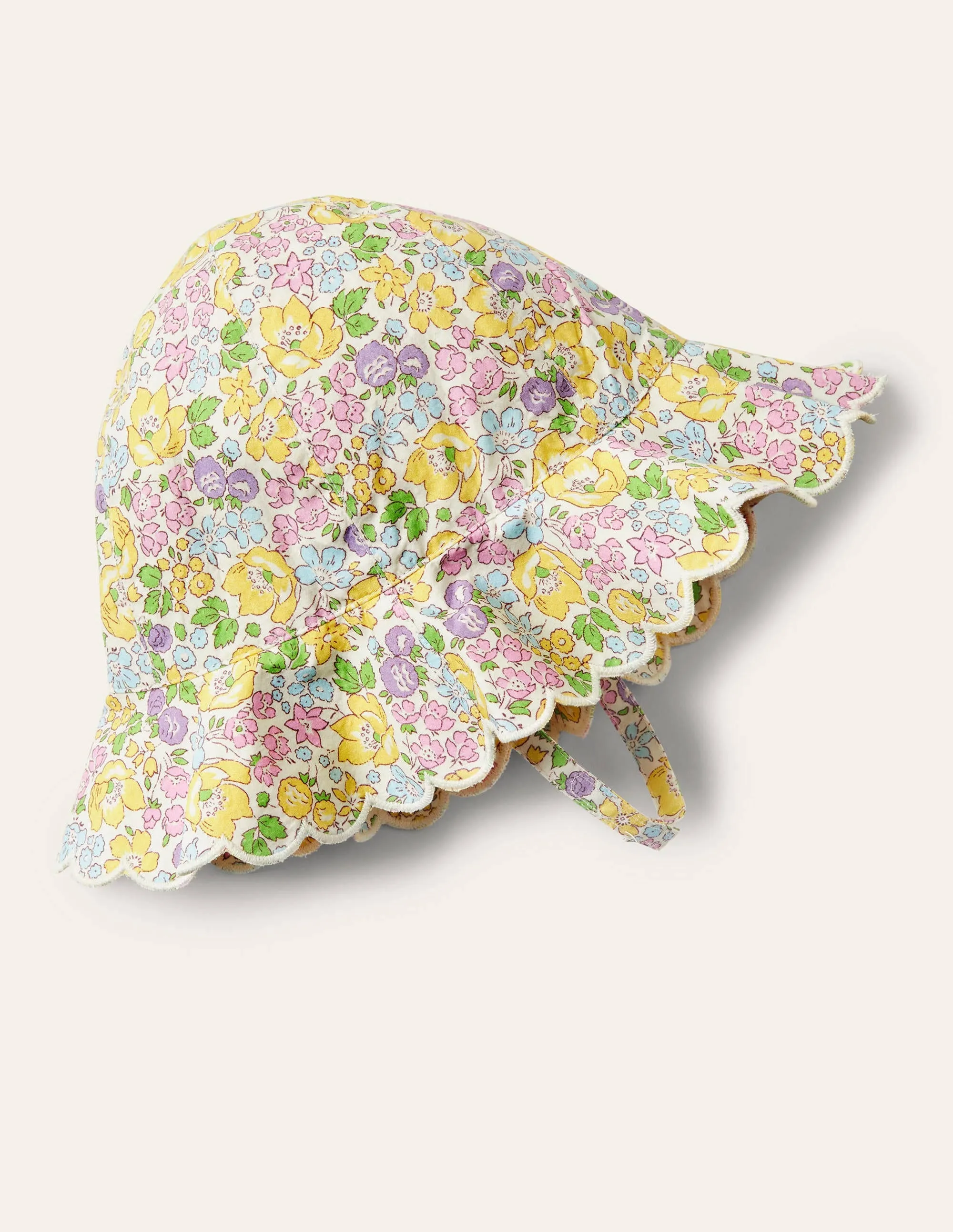 Scallop Wide Brim Hat-Floral
