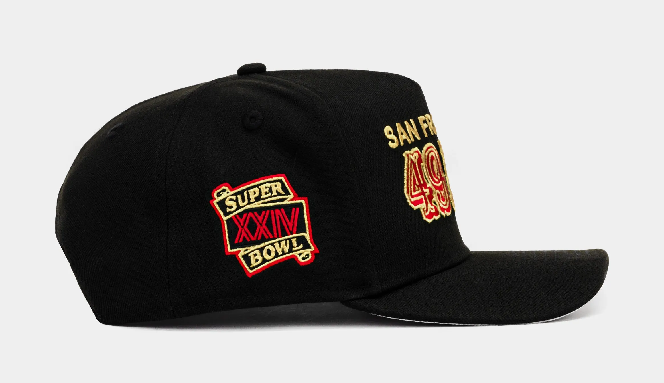 Shoe Palace Exclusive San Francisco 49ers XXIV Superbowl 950AF Snapback Mens Hat (Black/Red)