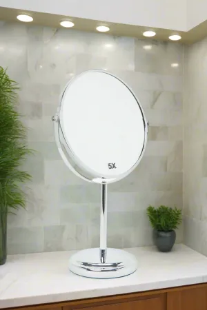 Silver Double Side Table Mirror