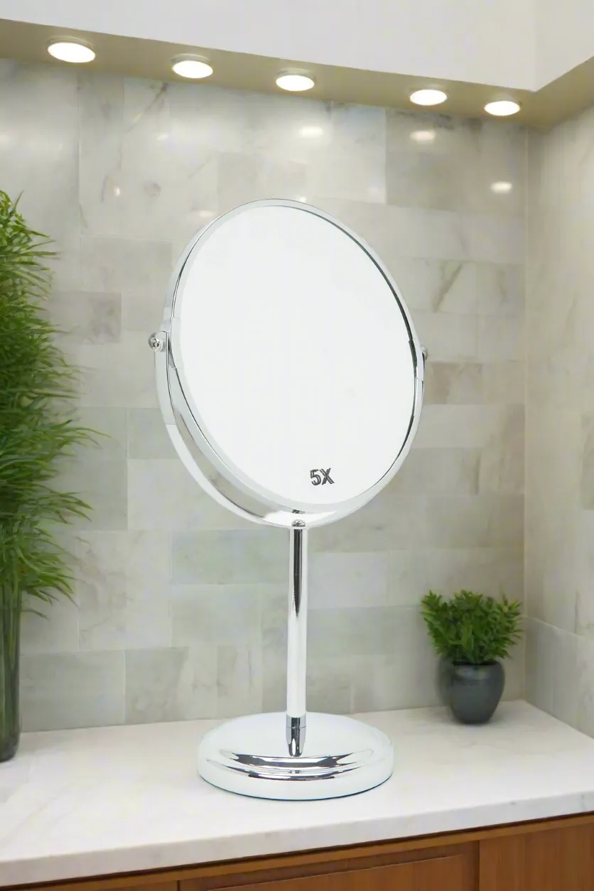 Silver Double Side Table Mirror