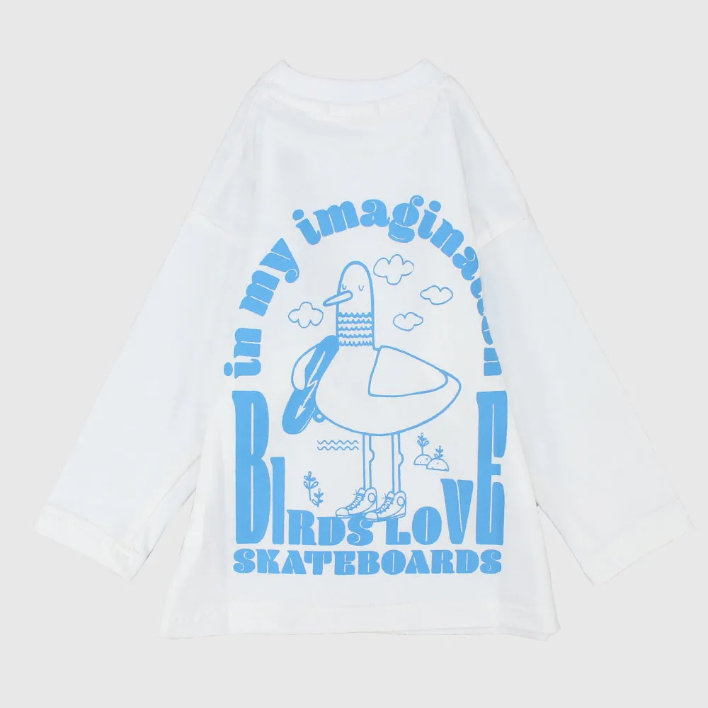 Skating Bird Long-Sleeved T-Shirt