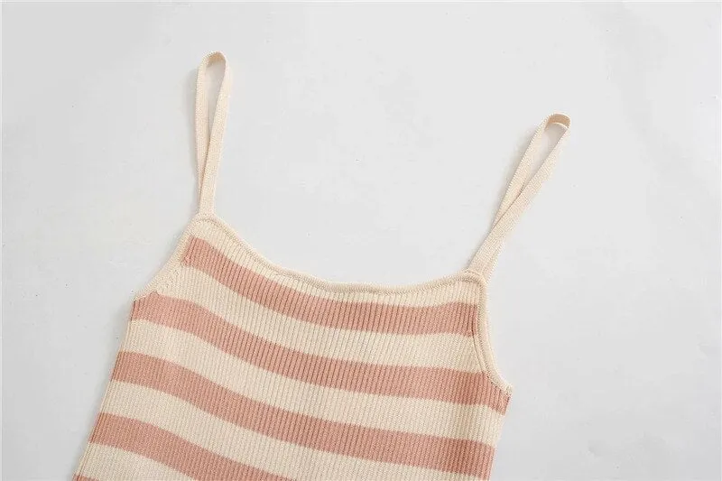 STRIPED KNIT DRESS