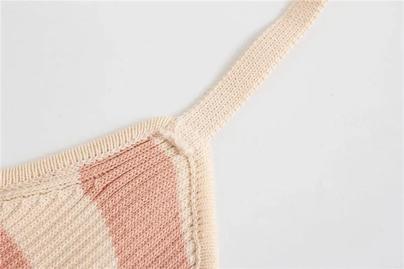 STRIPED KNIT DRESS