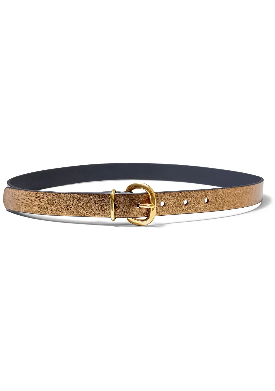 Thin Estate Belt Metallic Leather