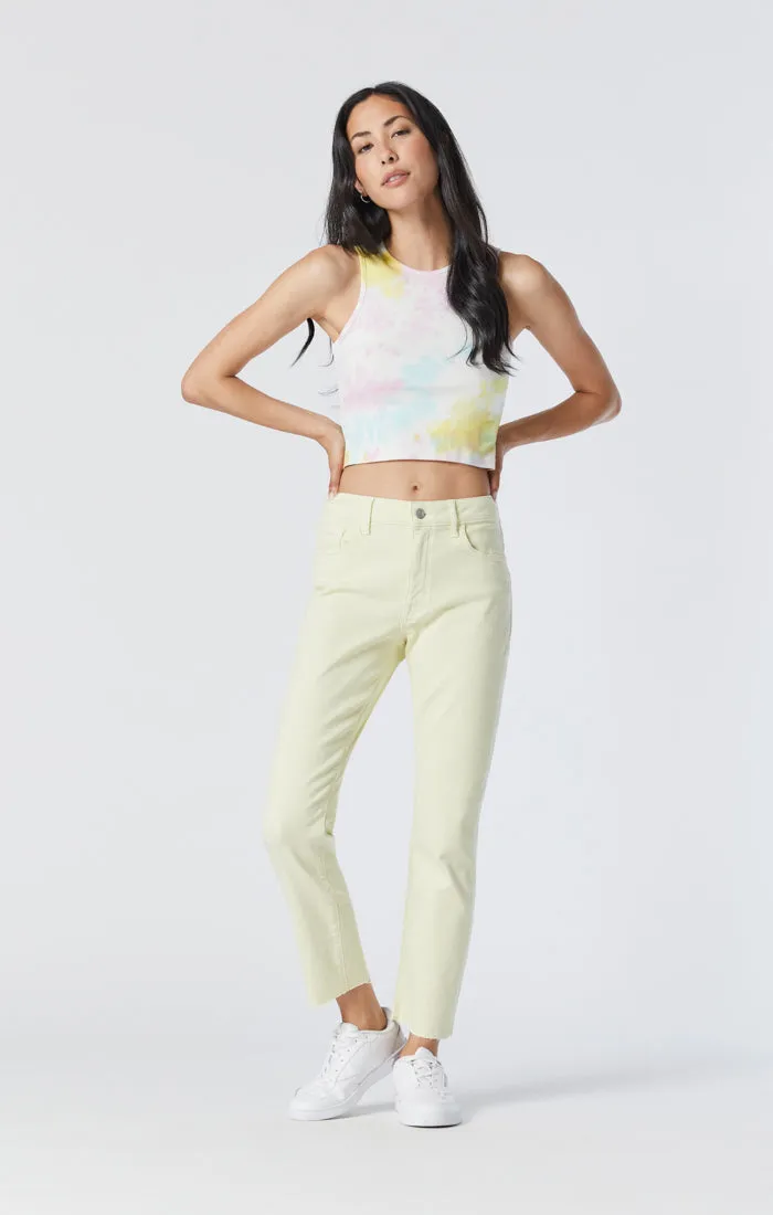 VIOLA STRAIGHT LEG JEANS IN TENDER YELLOW LA VINTAGE