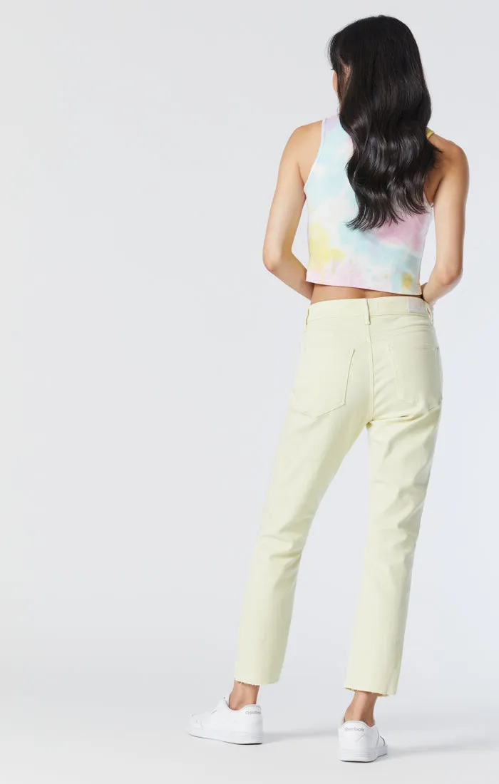 VIOLA STRAIGHT LEG JEANS IN TENDER YELLOW LA VINTAGE