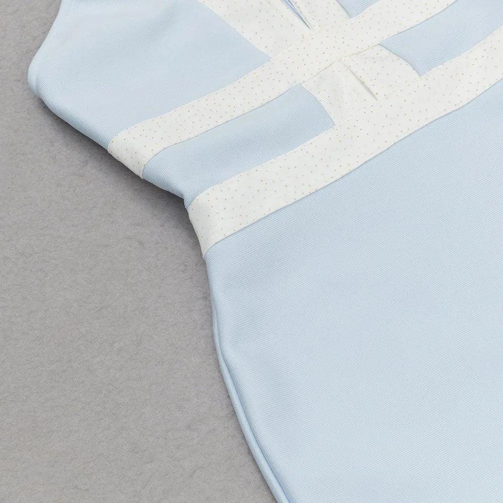 Women's Blue Strappy Sleeveless Striped Bandage Mini Dress - GFIT