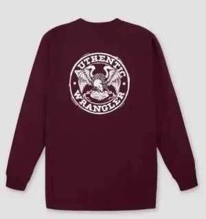 WRANGLER - FR Long Sleeve Graphic T-Shirt, Wine
